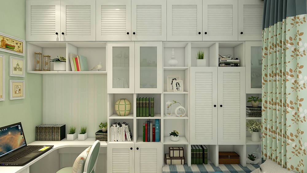 小清新田园定制书桌柜