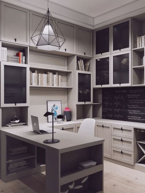 书桌 柜子一体组合,小空间也能完全利用