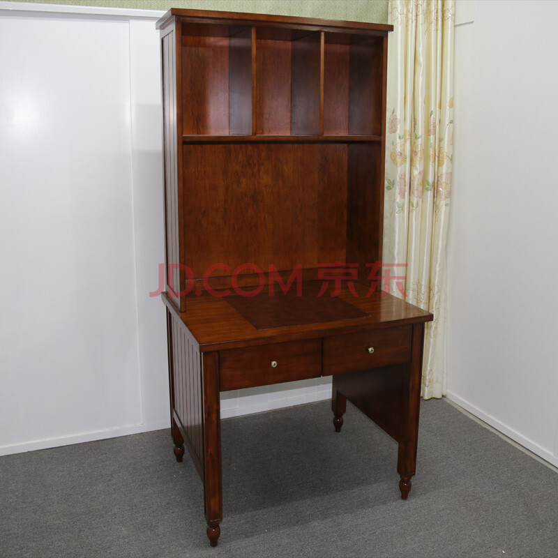 信益轩 带柜架书桌 书房桌子 欧美式乡村样板间定制家具1000*750*1800