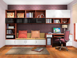无锡维意书房家具定制 书柜定做 转角书桌定制