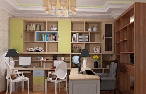 柏莱雅衣柜与书桌书柜组合 全屋定制中的空间艺术