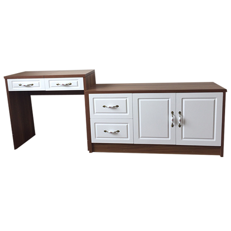 欧式梳妆台卧室组合 时尚烤漆一体设计的多功能家具