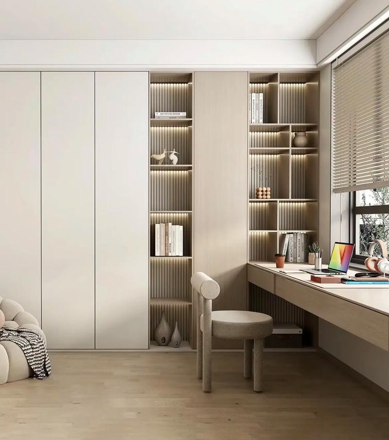 北次卧改成书房,借助窗户做书桌,超高级,超赞#设计案例分享